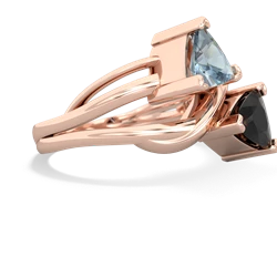 Aquamarine Split Band Swirl 14K Rose Gold ring R2341