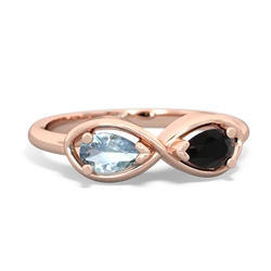 Aquamarine Infinity 14K Rose Gold ring R5050