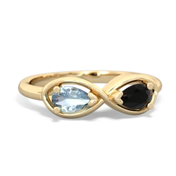 Aquamarine Infinity 14K Yellow Gold ring R5050