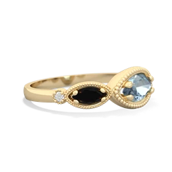 Aquamarine Milgrain Marquise 14K Yellow Gold ring R5700