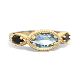 Aquamarine Milgrain Marquise 14K Yellow Gold ring R5700