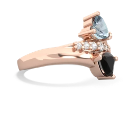 Aquamarine Heart To Heart 14K Rose Gold ring R2064