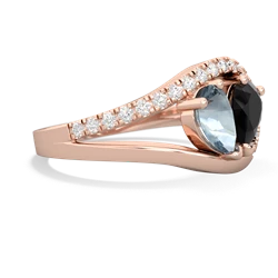 Aquamarine Nestled Heart Keepsake 14K Rose Gold ring R5650