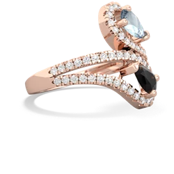 Aquamarine Diamond Dazzler 14K Rose Gold ring R3000