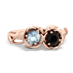 Aquamarine Rose Garden 14K Rose Gold ring R5510