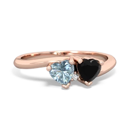 Aquamarine Sweethearts 14K Rose Gold ring R5260