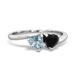 Aquamarine Sweethearts 14K White Gold ring R5260