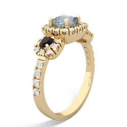 Aquamarine Regal Halo 14K Yellow Gold ring R5350