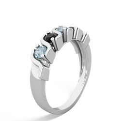 Aquamarine Anniversary Band 14K White Gold ring R2089