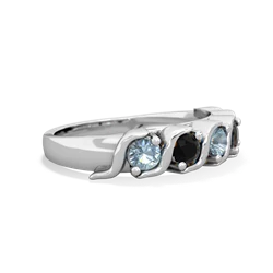 Aquamarine Anniversary Band 14K White Gold ring R2089