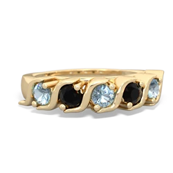 Aquamarine Anniversary Band 14K Yellow Gold ring R2089