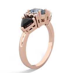 Aquamarine Antique Style Three Stone 14K Rose Gold ring R2186