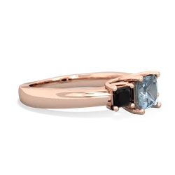 Aquamarine Three Stone Trellis 14K Rose Gold ring R4015