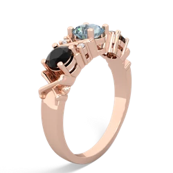 Aquamarine Hugs And Kisses 14K Rose Gold ring R5016