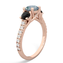 Aquamarine Pave Trellis 14K Rose Gold ring R5500