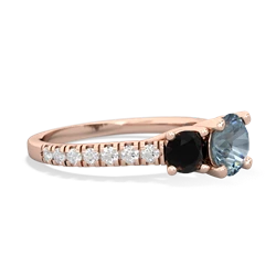 Aquamarine Pave Trellis 14K Rose Gold ring R5500