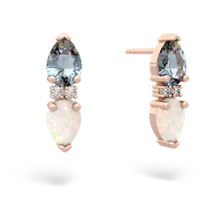 Aquamarine Bowtie Drop 14K Rose Gold earrings E0865