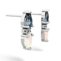 Aquamarine Bowtie Drop 14K White Gold earrings E0865