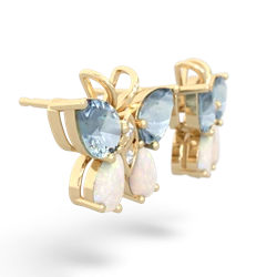 Aquamarine Butterfly 14K Yellow Gold earrings E2215