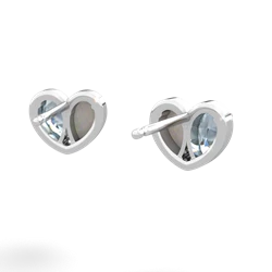 Aquamarine 'Our Heart' 14K White Gold earrings E5072