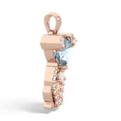 Aquamarine Puppy Love 14K Rose Gold pendant P5800