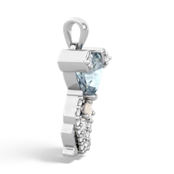 Aquamarine Puppy Love 14K White Gold pendant P5800