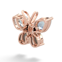 Aquamarine Butterfly 14K Rose Gold pendant P2215