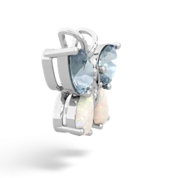 Aquamarine Butterfly 14K White Gold pendant P2215