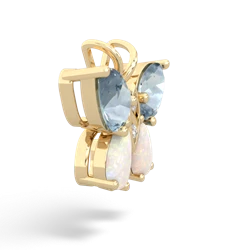 Aquamarine Butterfly 14K Yellow Gold pendant P2215