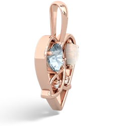 Aquamarine Celtic Trinity Heart 14K Rose Gold pendant P5331