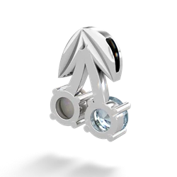 Aquamarine Sweet Cherries 14K White Gold pendant P7001