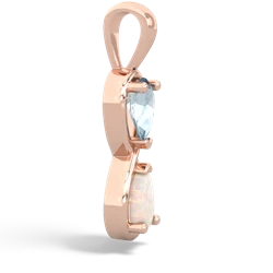 Aquamarine Infinity 14K Rose Gold pendant P5050