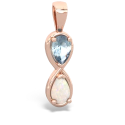 Aquamarine Infinity 14K Rose Gold pendant P5050