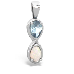 Aquamarine Infinity 14K White Gold pendant P5050