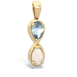 Aquamarine Infinity 14K Yellow Gold pendant P5050