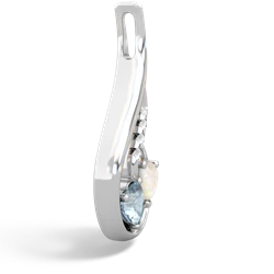 Aquamarine Keepsake Curves 14K White Gold pendant P5450