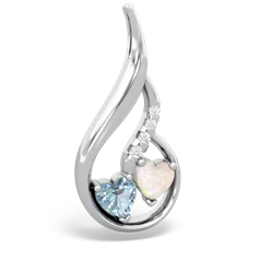 Aquamarine Keepsake Curves 14K White Gold pendant P5450