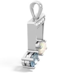 Aquamarine Color Of Music 14K White Gold pendant P3334