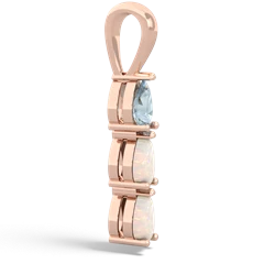 Aquamarine Dew Drops 14K Rose Gold pendant P2251