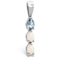 Aquamarine Dew Drops 14K White Gold pendant P2251