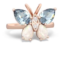 Aquamarine Butterfly 14K Rose Gold ring R2215