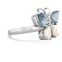 Aquamarine Butterfly 14K White Gold ring R2215