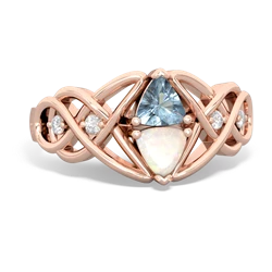 Aquamarine Keepsake Celtic Knot 14K Rose Gold ring R5300