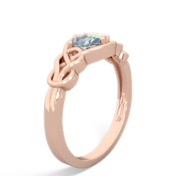 Aquamarine Celtic Love Knot 14K Rose Gold ring R5420