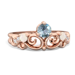 Aquamarine Crown Keepsake 14K Rose Gold ring R5740