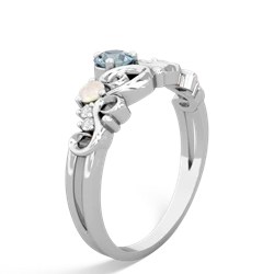 Aquamarine Crown Keepsake 14K White Gold ring R5740