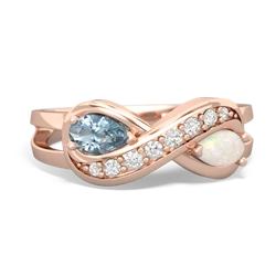 Aquamarine Diamond Infinity 14K Rose Gold ring R5390