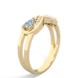 Aquamarine Diamond Infinity 14K Yellow Gold ring R5390