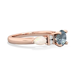 Aquamarine 6Mm Round Eternal Embrace Engagement 14K Rose Gold ring R2005