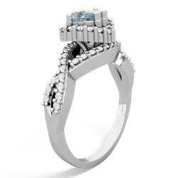 Aquamarine Diamond Twist 'One Heart' 14K White Gold ring R2640HRT